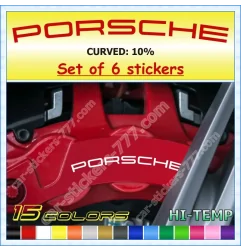 Porsche Brake Caliper Decals Stickers Curved 10