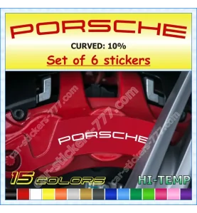 Porsche Brake Caliper Decals Stickers Curved 10